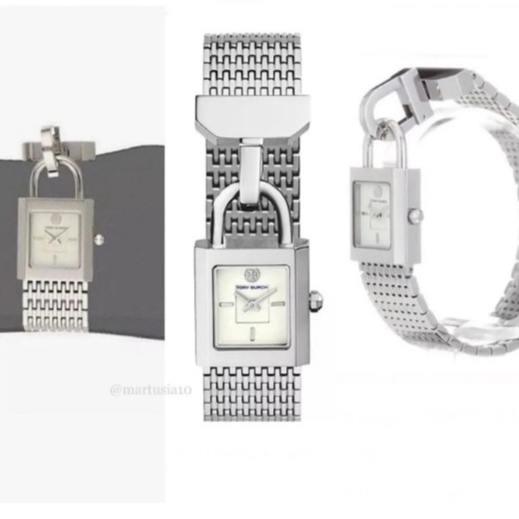 Tory Burch Surrey Watch Silver Bracelet Mesh Lock - Picture 1 of 1